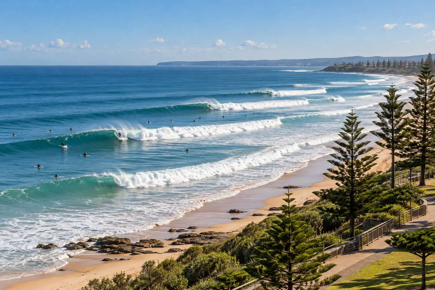 The beach break along Manly Beach on Sydney's Northern Beaches
